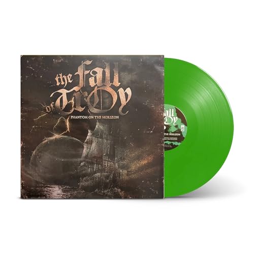 Green vinyl record and album cover for The Fall Of Troy's Phantom On The Horizon.