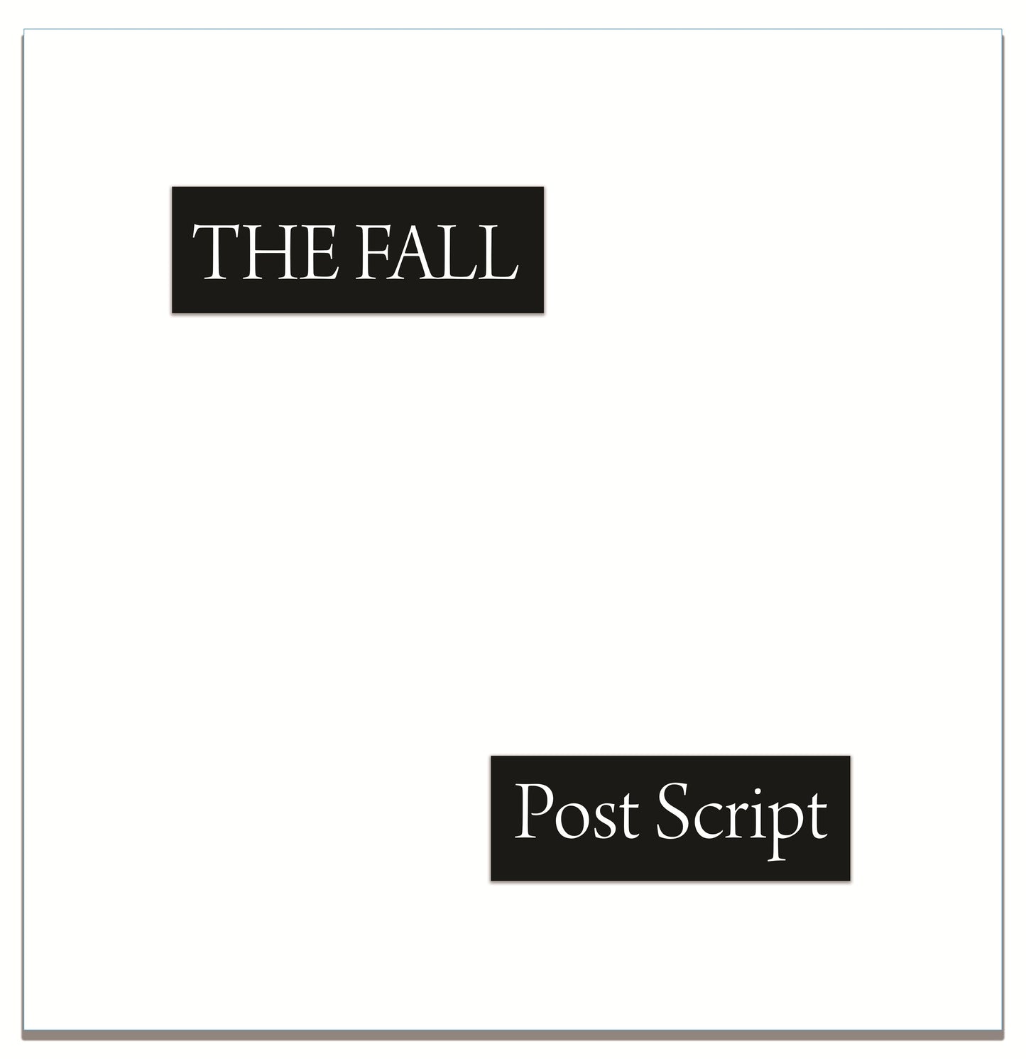 White album cover with black text reading “The Fall” and “Post Script.”