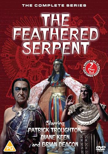 DVD cover for “The Feathered Serpent” featuring actors and ancient imagery.