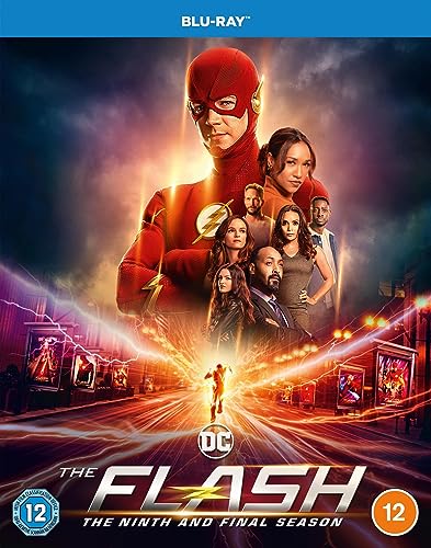 Blu-ray cover for "The Flash" Season 9 featuring the superhero and cast.