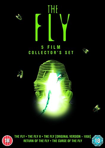 The Fly 5-film collector's set DVD cover featuring a glowing green teleportation pod.