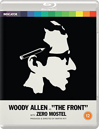 Blu-ray cover for "The Front" featuring a white profile with a pencil.
