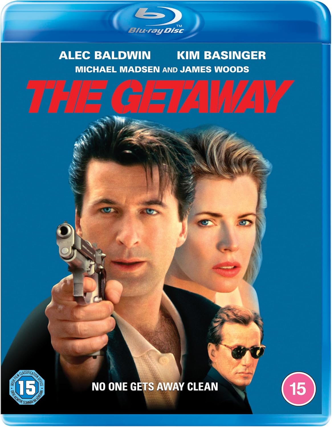 The Getaway" Blu-ray cover featuring Alec Baldwin and Kim Basinger with guns.