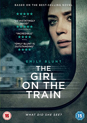 DVD cover for "The Girl on the Train" featuring Emily Blunt.