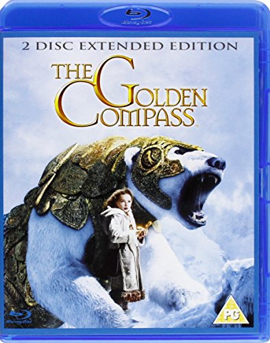 Blu-ray cover for "The Golden Compass" featuring a polar bear and child.