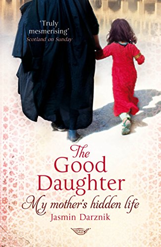 Book cover: mother and child walking, title "The Good Daughter" in red text.