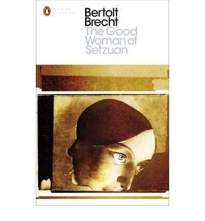 Book cover: "The Good Woman of Setzuan" by Bertolt Brecht, with portrait.