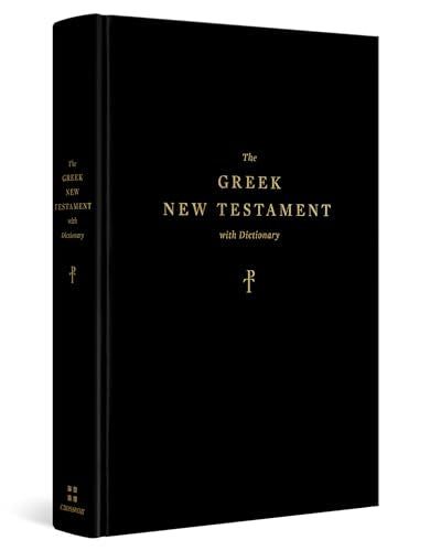 Black book cover with gold text: "The Greek New Testament with Dictionary.