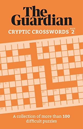 Orange book cover with a partially filled cryptic crossword grid.