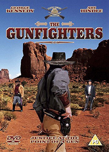 DVD cover for "The Gunfighters" featuring three cowboys in a desert landscape.