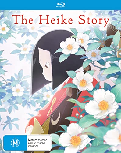 Blu-ray cover for “The Heike Story” featuring anime art and flowers.