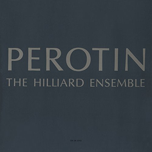 CD cover for "Perotin" by The Hilliard Ensemble, dark blue background.