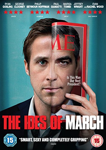 DVD cover for “The Ides of March” featuring Ryan Gosling and a magazine.