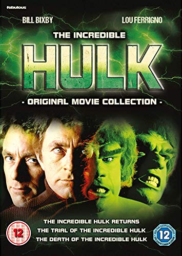 DVD cover for “The Incredible Hulk” featuring Bill Bixby, Lou Ferrigno, and the Hulk.