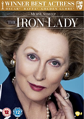 DVD cover for "The Iron Lady" featuring Meryl Streep as Margaret Thatcher.