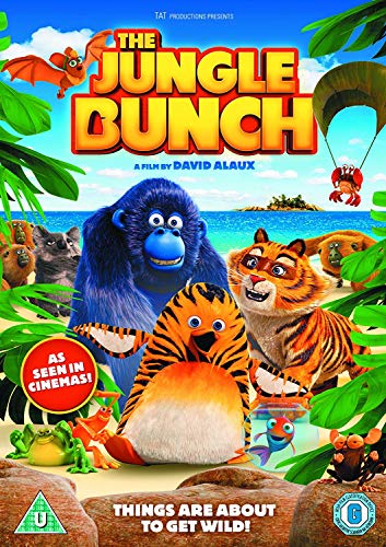 "The Jungle Bunch" DVD cover featuring cartoon jungle animals in a tropical setting.