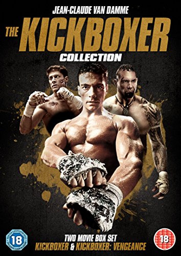 DVD cover for "The Kickboxer Collection" featuring three muscular fighters.