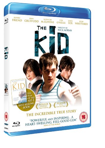 The Kid" Blu-ray cover featuring three young men and a book.