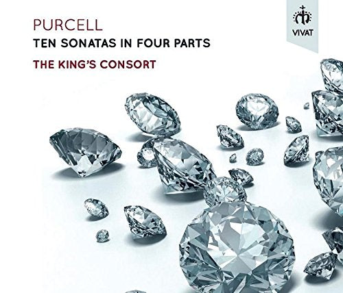 CD cover featuring scattered diamonds and text: "Purcell: Ten Sonatas in Four Parts."
