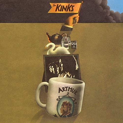 The Kinks’ “Arthur” album cover: a hand holding a flag over stacked objects.