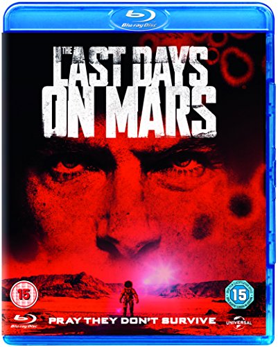 Blu-ray cover for The Last Days on Mars featuring a red Martian landscape scene.