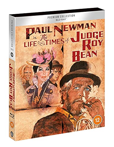 Blu-ray cover art for The Life and Times of Judge Roy Bean featuring actors.