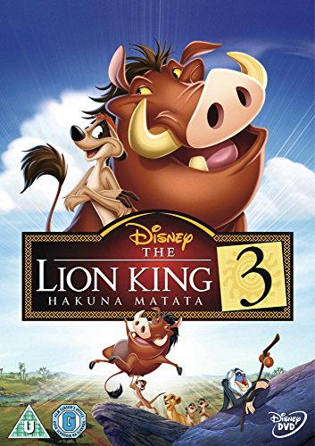DVD cover for The Lion King 3 featuring Timon and Pumbaa against blue sky.