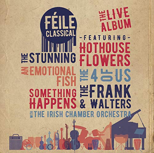 "Féile Classical" album cover with musical instruments, featuring various artist names in colorful text.