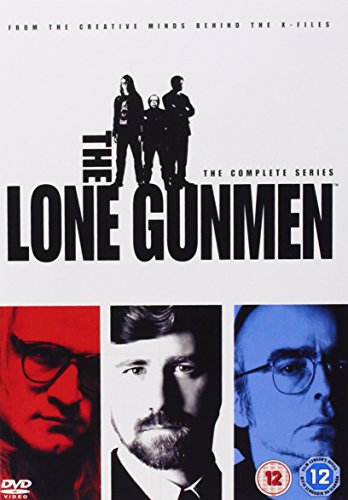DVD cover for "The Lone Gunmen" featuring three characters and portraits.