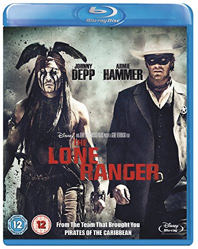 Blu-ray cover for "The Lone Ranger" featuring Depp and Hammer.
