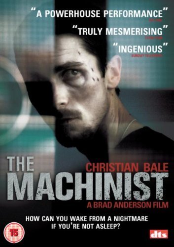 DVD cover for "The Machinist" starring Christian Bale, a psychological thriller.