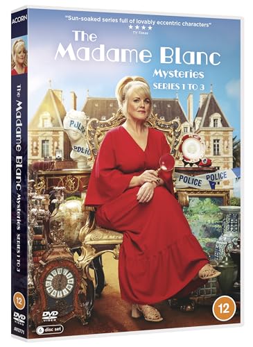 DVD cover for "The Madame Blanc Mysteries" featuring a woman in red.