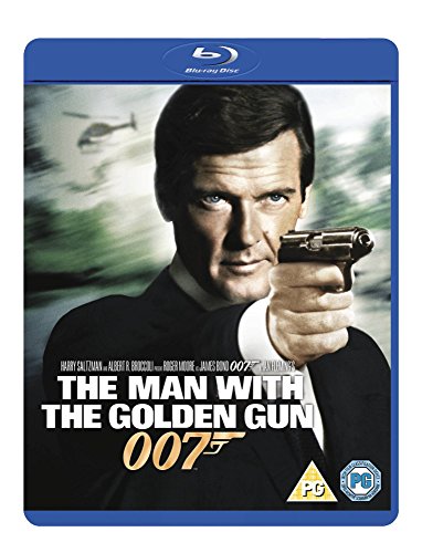 Blu-ray cover featuring Roger Moore as James Bond holding a gun.