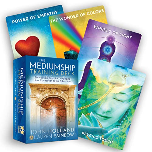 Card deck with spiritual imagery and a stone archway on the box.