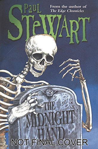 Book cover: skeleton leaning on a tombstone with the title "The Midnight Hand".