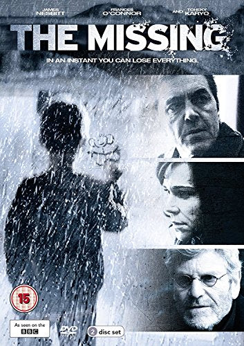 DVD cover for "The Missing" featuring distressed portraits in blue tones.