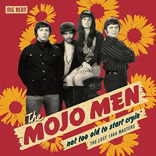 CD cover featuring four musicians with a floral background and bold text.