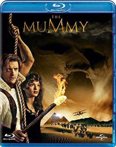 Blu-ray cover for "The Mummy" featuring characters and a desert scene.