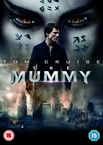 DVD cover for "The Mummy" featuring Tom Cruise and glowing eyes.