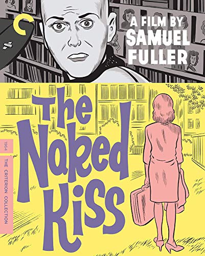 Blu-ray cover for "The Naked Kiss" featuring illustrated figures and text.