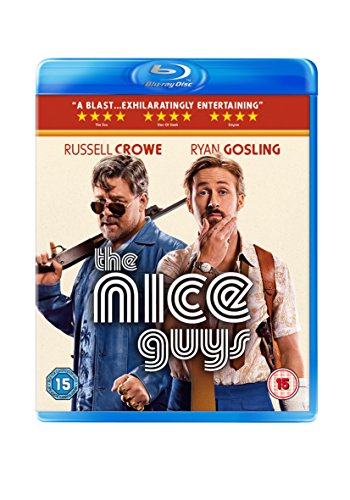 Blu-ray cover for "The Nice Guys" featuring Russell Crowe and Ryan Gosling.