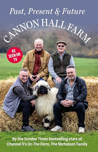 Book cover featuring four men and a sheep in front of hay bales.