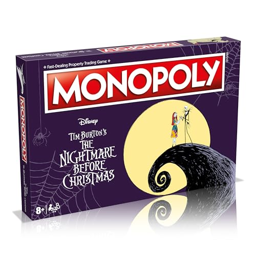 The Nightmare Before Christmas" Monopoly game box with Jack and Sally.