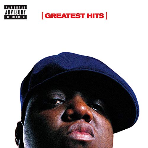 The Notorious B.I.G. album cover featuring a portrait of the rapper.
