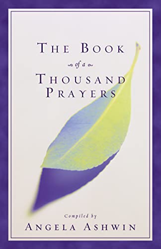 Book cover titled The Book of a Thousand Prayers with a leaf illustration.