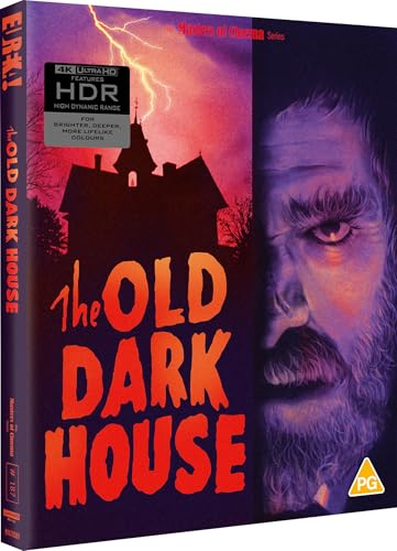 Blu-ray cover art featuring a silhouette of a house, lightning, and a man's face.