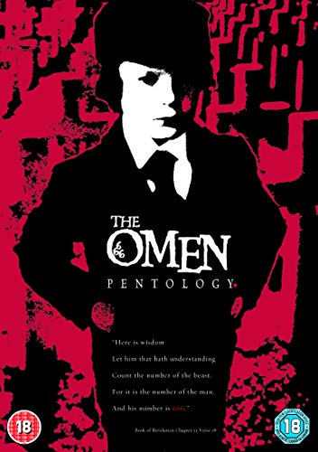 DVD cover for "The Omen Pentology" featuring a boy in shadow.