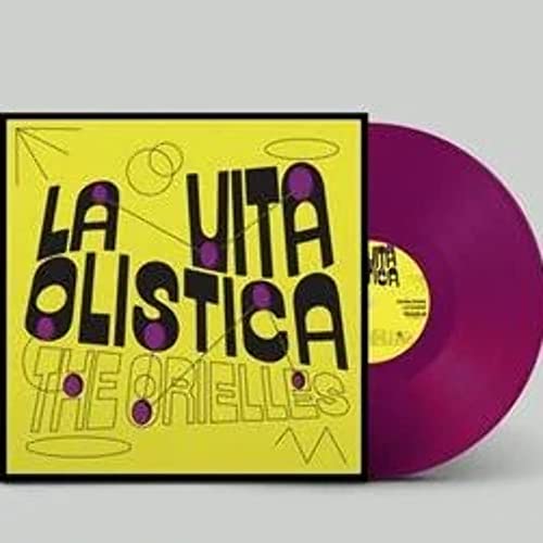 Yellow album cover with purple text and a partial purple vinyl record.