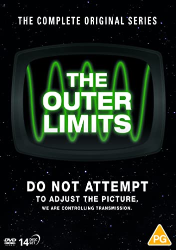 DVD cover for "The Outer Limits" with green waveforms and text.