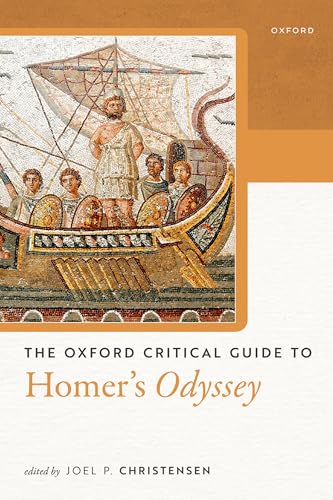 Book cover: "The Oxford Critical Guide to Homer's Odyssey" with ancient ship mosaic.
